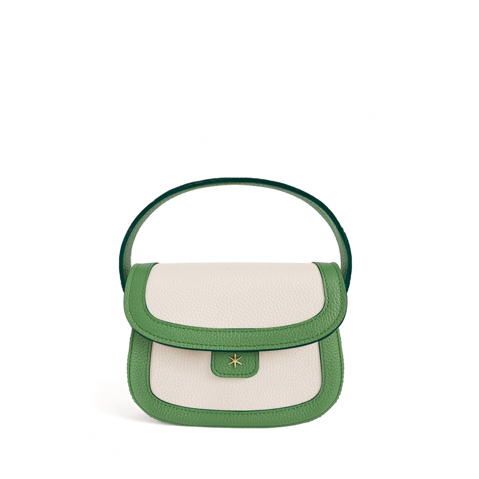 'Figaro Duo' Sac à main Cuir Nappa Asperge, Crème & Or