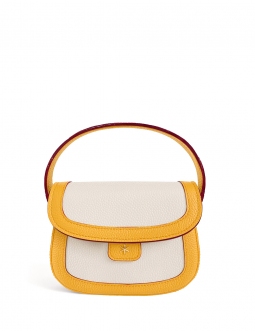 'Figaro Duo' Sac à main Cuir Nappa Miel, Crème & Or