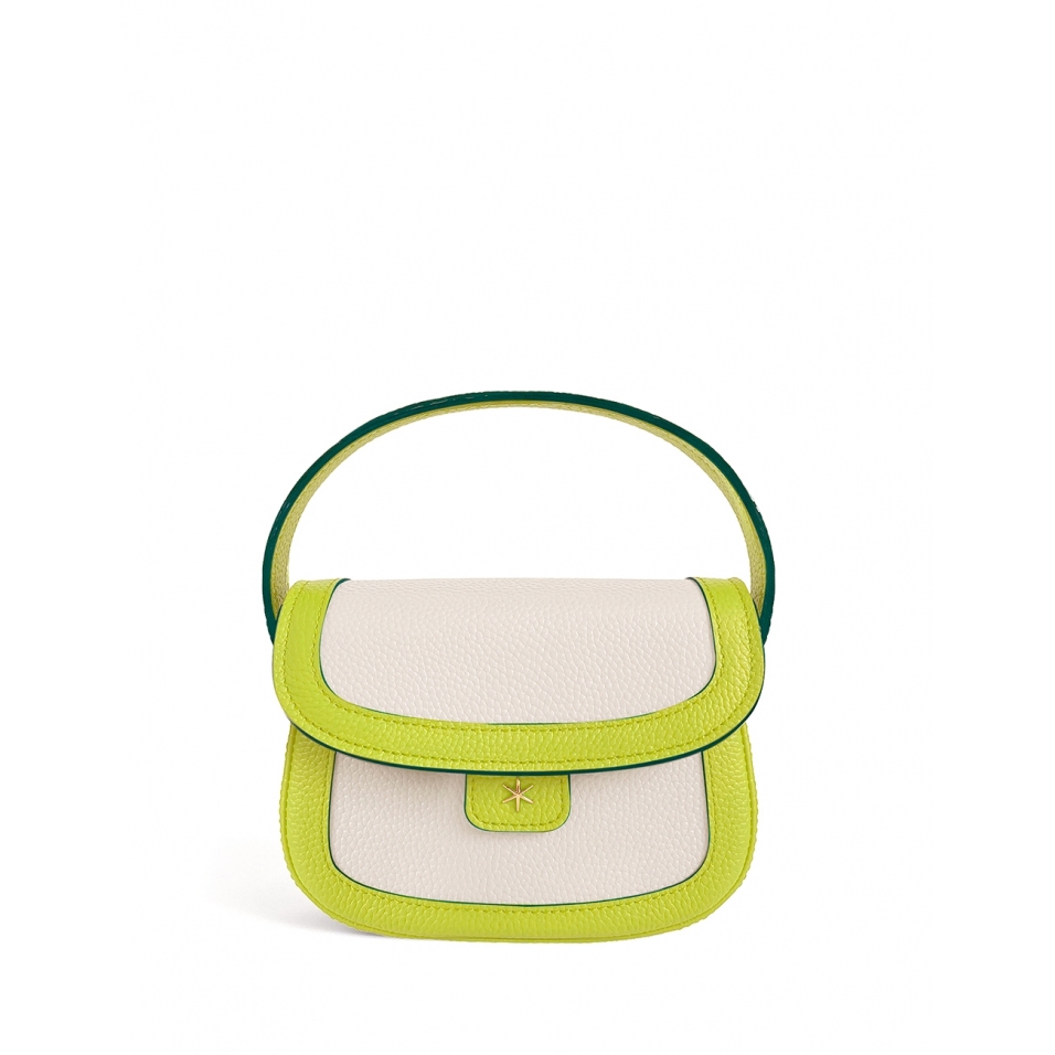 'Figaro Duo' Sac à main Cuir Nappa Paille, Crème & Or