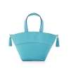 'Galet' Sac à main Cuir Azur & Or