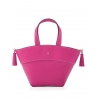 'Galet' Sac à main Cuir Fuchsia & Or