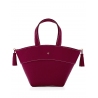 'Galet' Sac à main Cuir Bordeaux & Or