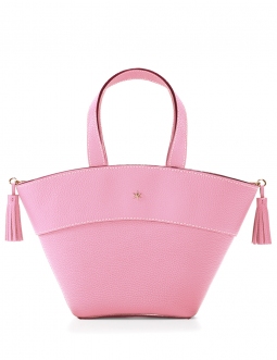 'Galet' Sac à main Cuir Rose Poudré & Or