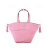 'Galet' Sac à main Cuir Rose Poudré & Or
