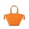 'Galet' Sac à main Cuir Orange  & Or