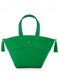 'Galet' Sac à main Cuir Lagon & Or