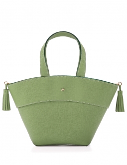 'Galet' Sac à main Cuir Asperge & Or