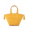 'Galet' Sac à main Cuir Miel  & Or