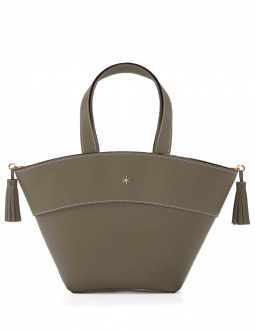 'Galet' Sac à main Cuir Éléphant & Or