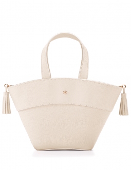 'Galet' Sac à main Cuir Crème & Or