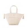 'Galet' Sac à main Cuir Crème & Or