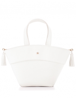 'Galet' Sac à main Cuir Neige & Or