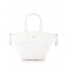'Galet' Sac à main Cuir Neige & Or