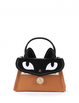 'Chantilly Le chat Premier' Sac à main Cuir Cognac