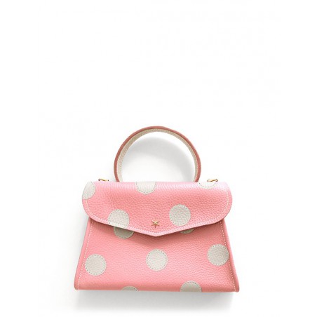 'Chantilly Pois' Nappa Leather handbag Light Pink & Gold