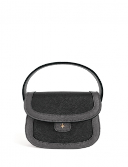 'Figaro Duo' Sac à main Cuir Nappa Ardoise, Crème & Or