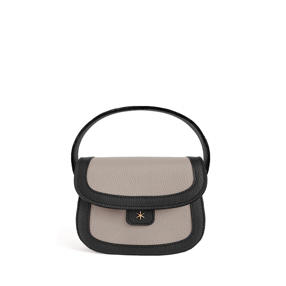 'Figaro Duo' Sac à main Cuir Nappa Noir, Perle & Or