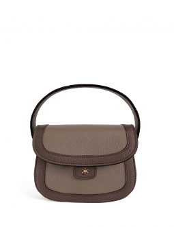 'Figaro Duo' Sac à main Cuir Nappa Chocolat, Volcan & Or