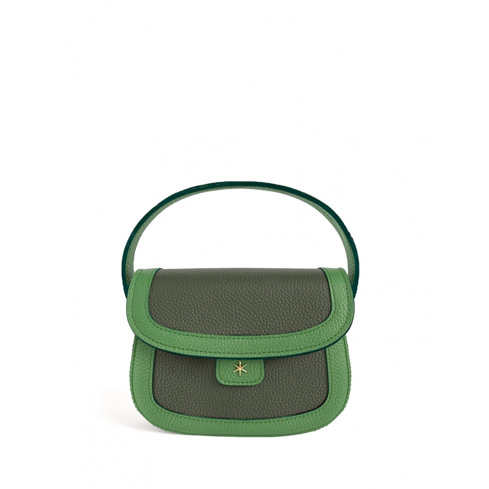 'Figaro Duo' Sac à main Cuir Nappa Asperge, Taiga & Or