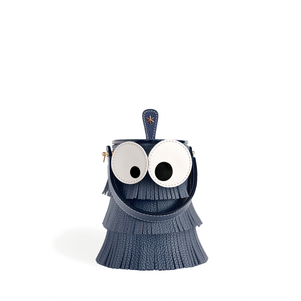 'Octopuce' Sac seau Cuir Nappa Nappa Bleu Nuit & Or