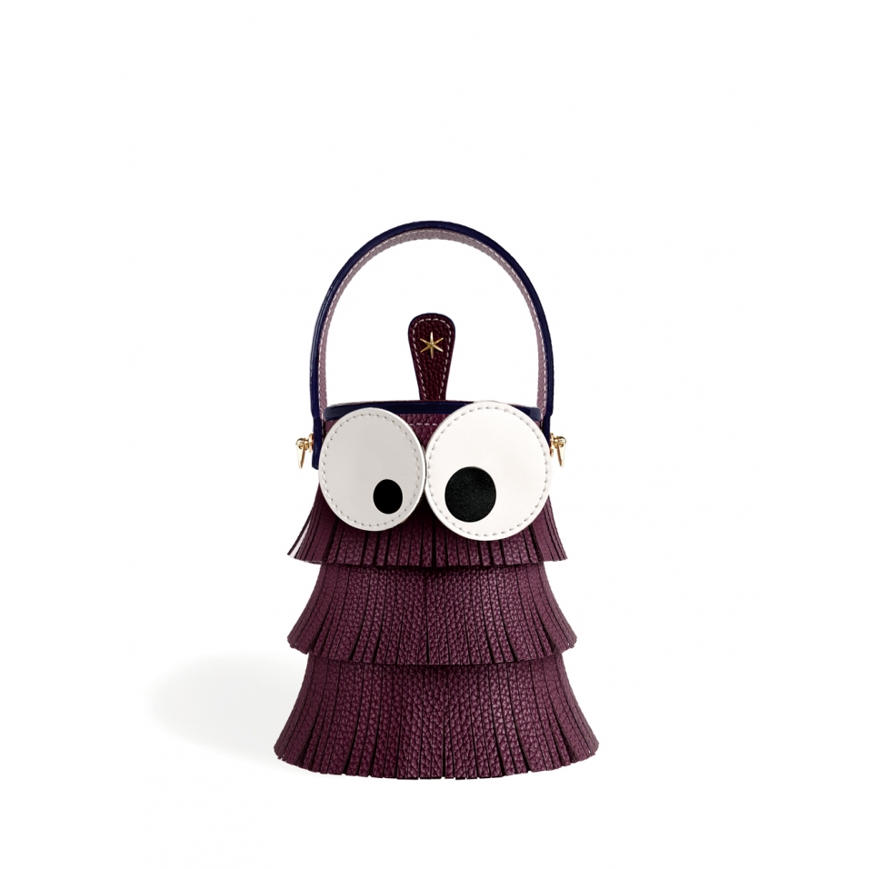 'Octopuce' Sac seau Cuir Nappa Nappa Cassis & Or