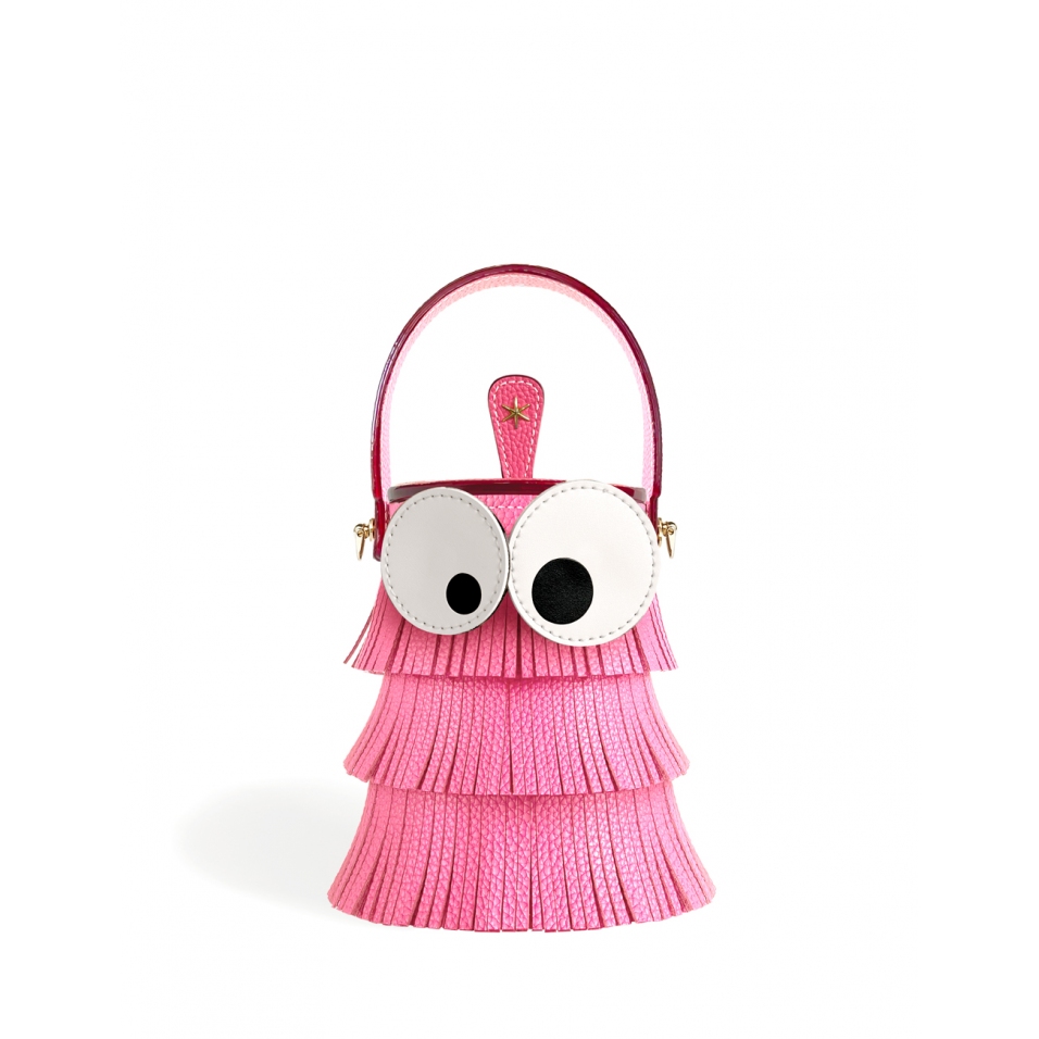 'Octopuce' Sac seau Cuir Nappa Nappa Rose & Or