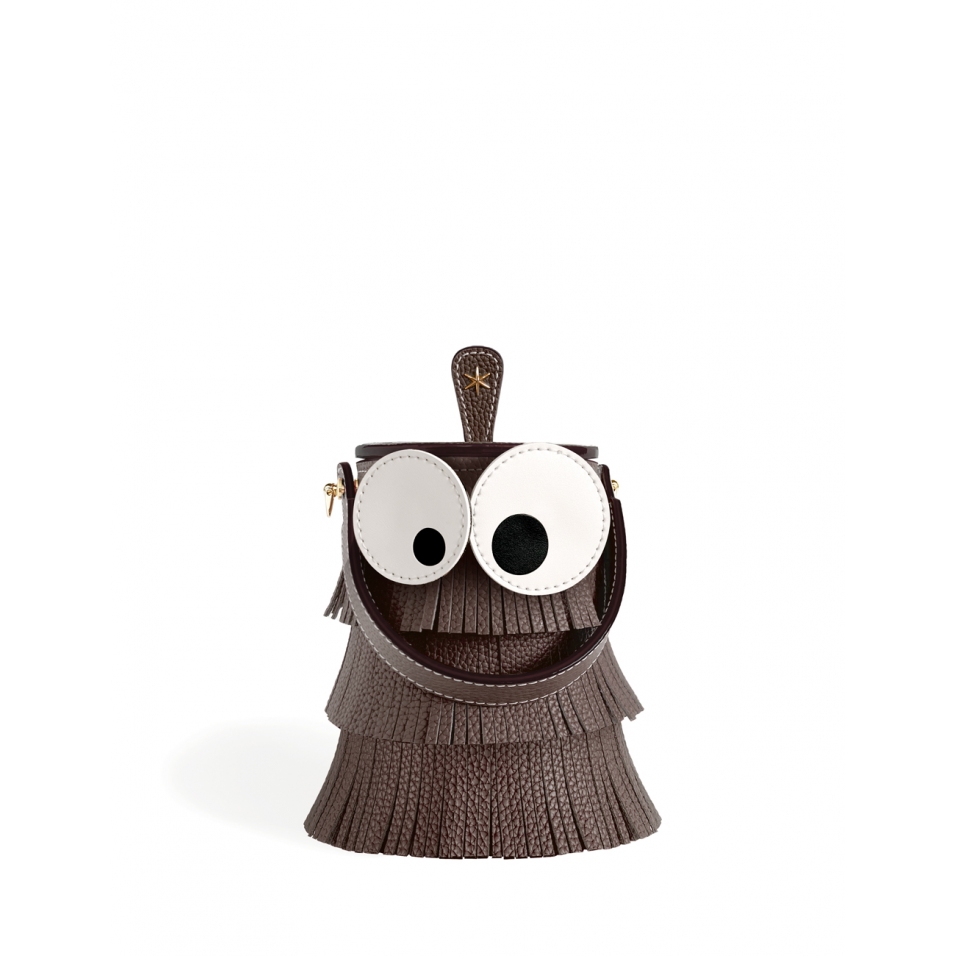 'Octopuce' Sac seau Cuir Nappa Chocolat & Or