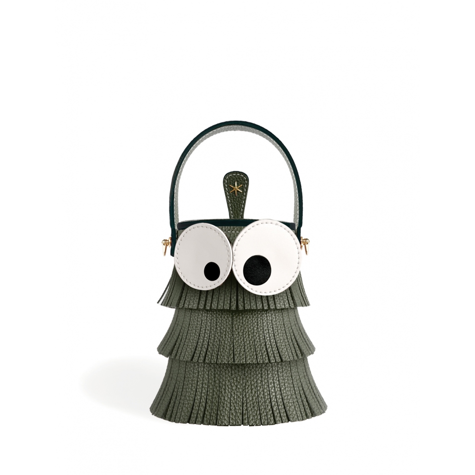 'Octopuce' Sac seau Cuir Nappa Taiga & Or
