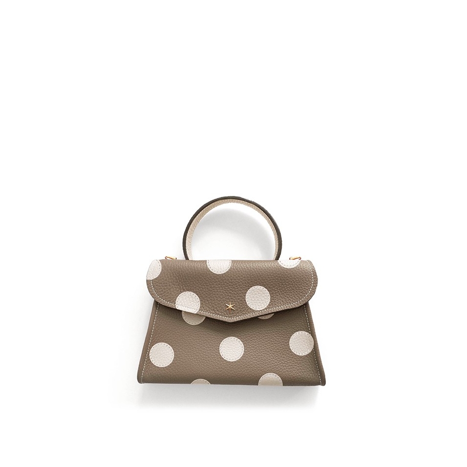 'Chantilly Pois' Nappa Leather handbag Volcan & Gold