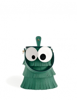'Octopuce' Sac seau Cuir Nappa Vert Pin & Or