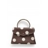 'Chantilly Pois' Nappa Leather handbag Chocolate & Gold