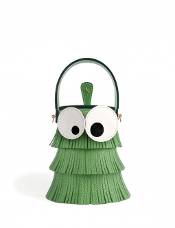 'Octopuce' Sac seau Cuir Nappa Asperge & Or