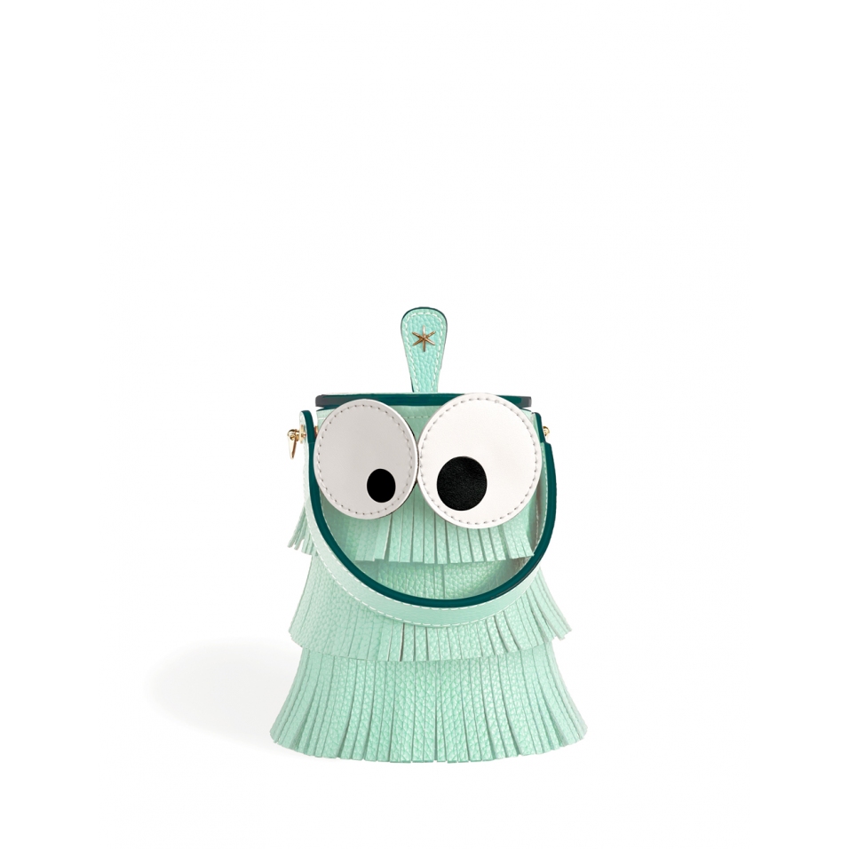 'Octopuce' Sac seau Cuir Nappa Opaline & Or