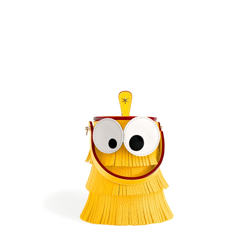 'Octopuce' Sac seau Cuir Nappa Miel  & Or