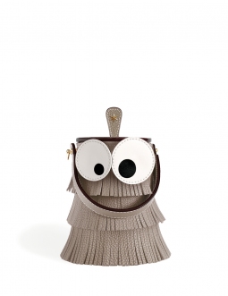 'Octopuce' Sac seau Cuir Nappa Tourterelle & Or
