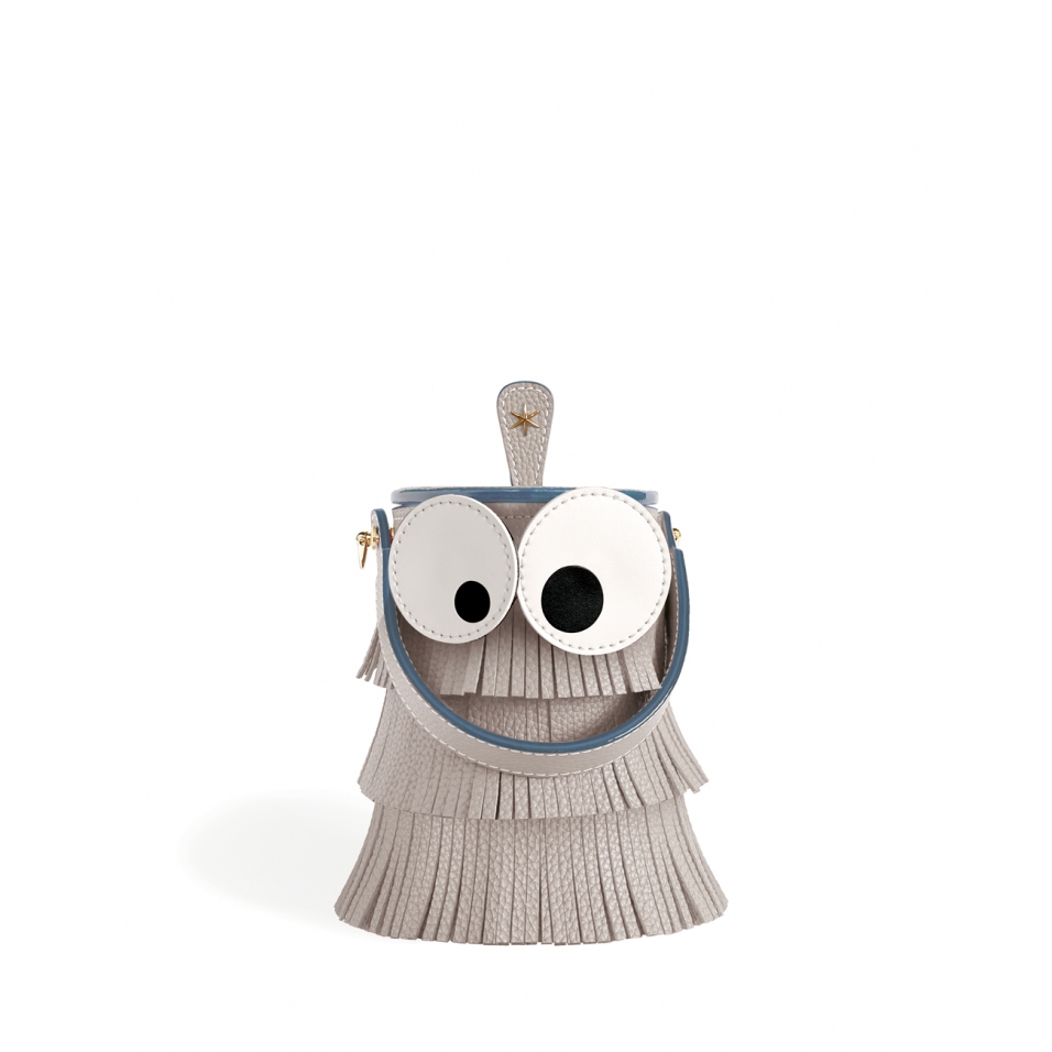 'Octopuce' Sac seau Cuir Nappa Perle  & Or