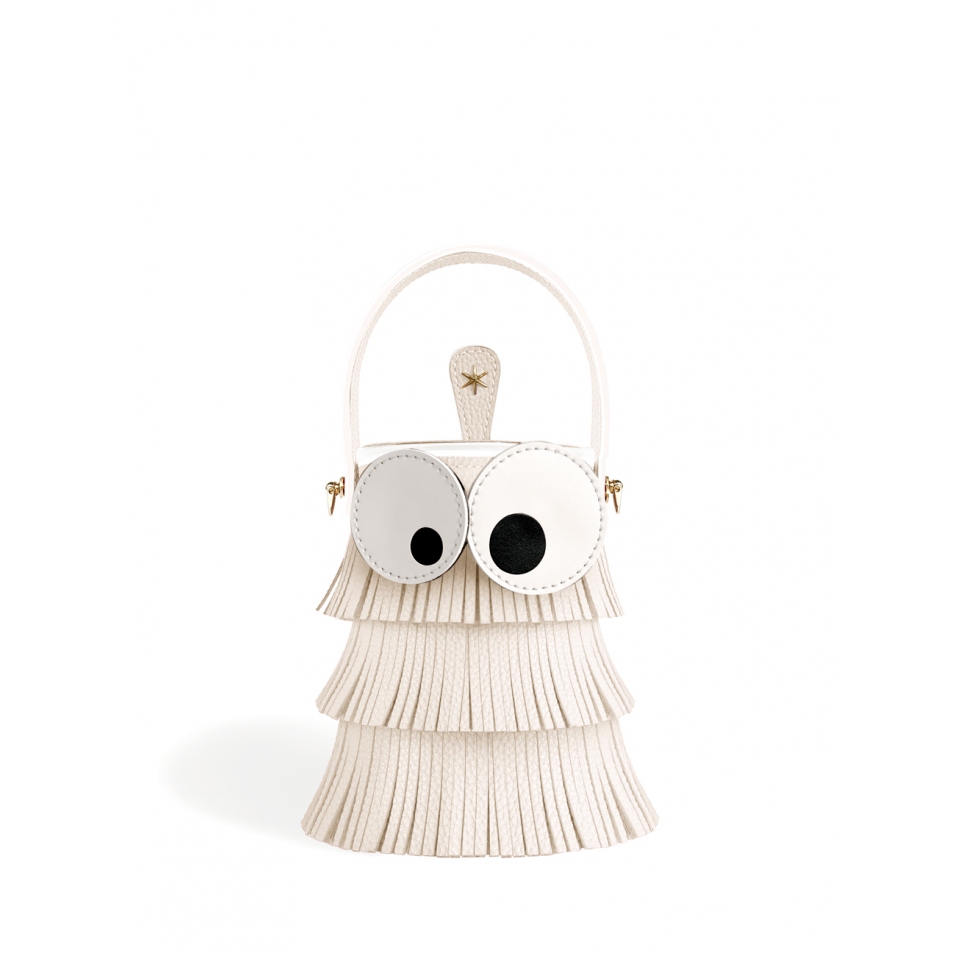 'Octopuce' Sac seau Cuir Nappa Crème & Or