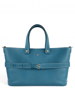 'Caravelle' Sac à main Cuir Nappa Indigo & Or