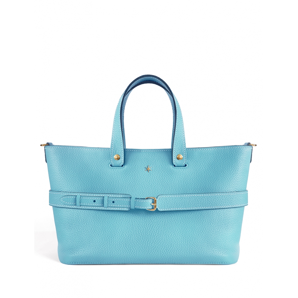 'Caravelle' Sac à main Cuir Nappa Azur & Or