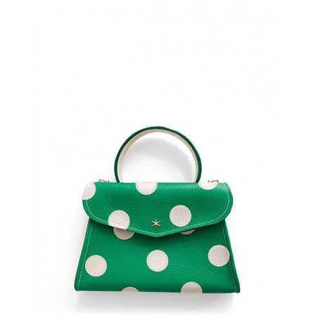'Chantilly Pois' Nappa Leather handbag Green & Gold