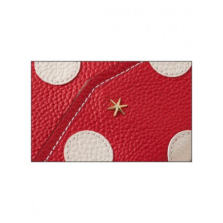 'Chantilly Pois' Nappa Leather handbag Red & Gold