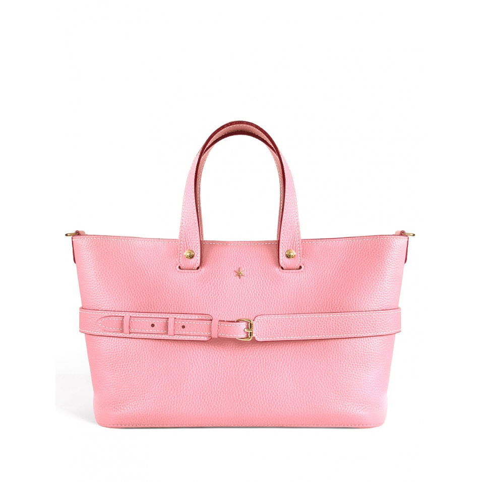 'Caravelle' Sac à main Cuir Nappa Rose Poudré & Or